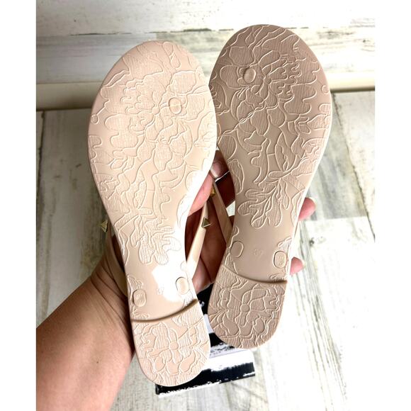 Dolce Vita Womens 8 Sunkissed Blush Jelly Slip-On Sandals Gold Studded Bow NEW - Picture 6 of 7